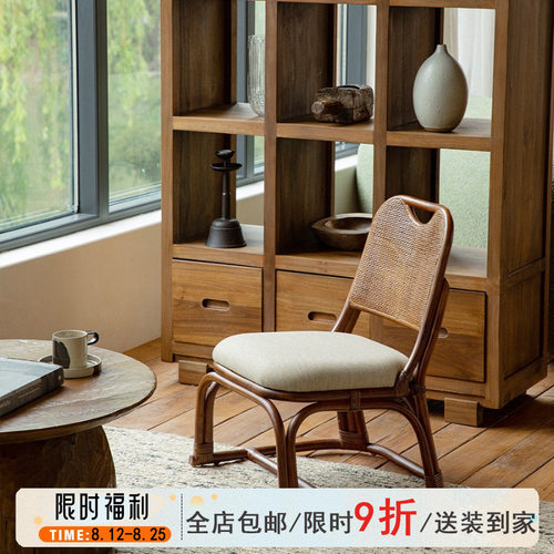 法式全藤沙发椅东南亚客厅靠背款手工制作藤椅真藤休闲茶室卡门椅