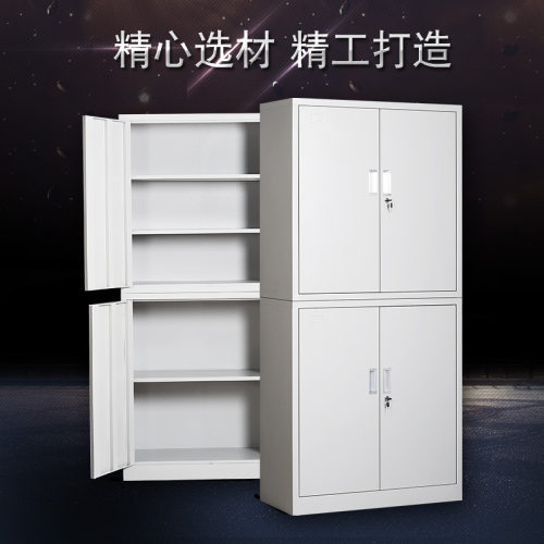 广东沃姆勒钢制文件柜铁皮柜 通双节办公资料存放柜 带锁储物柜子