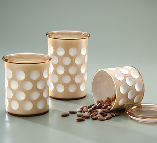 沐恩MN-GO21 波卡圆点储物罐三件组