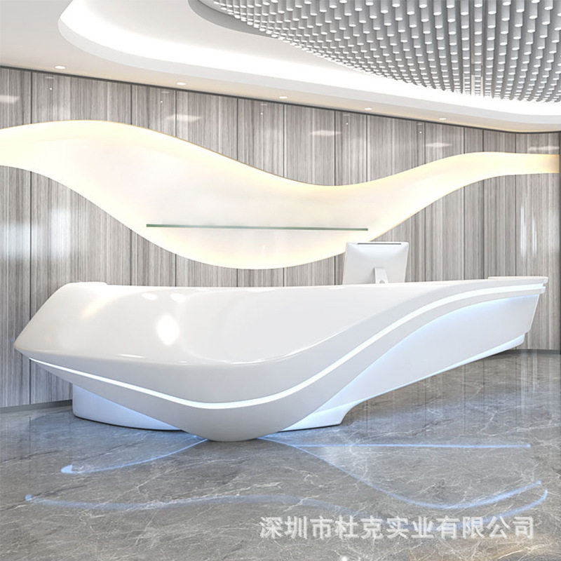 玻璃钢轻奢前台接待收银台