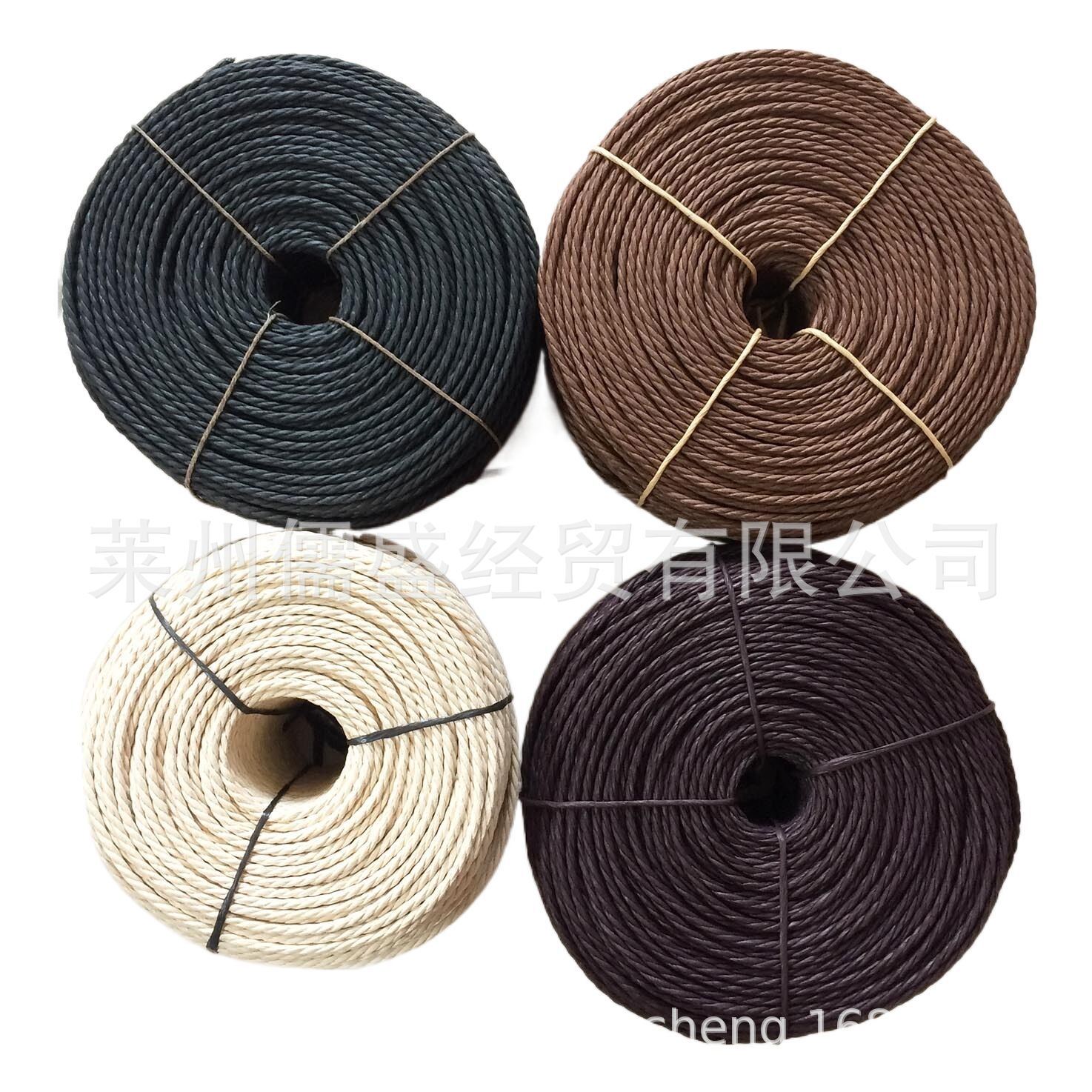 厂家供应4mm5mm6mm防水三股纸绳原色黑色咖啡色棕色DIY纸藤编织绳