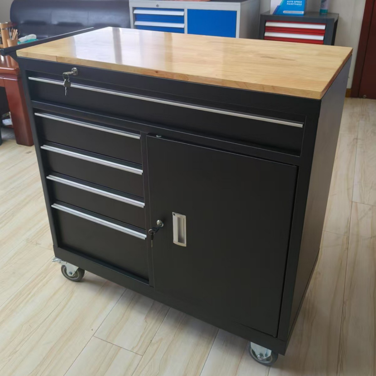 重型加厚带轮汽修多用工具柜