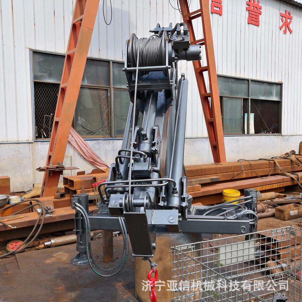 高栏车加装电动折臂吊起重机船上固定液压船用折臂吊机