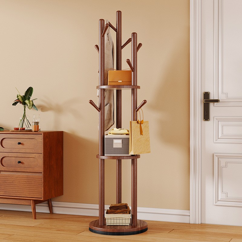 实木旋转衣架落地式挂衣架家用卧室可移动衣帽架立式不占地置物架