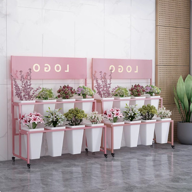 摆摊花架可移动花店花桶专用展示架铁艺多层鲜花婚庆架家用架子