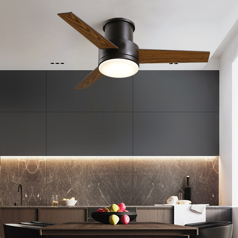 北欧风扇灯美式吊扇灯餐厅卧室客厅家用一体电扇灯轻奢吸顶风扇灯