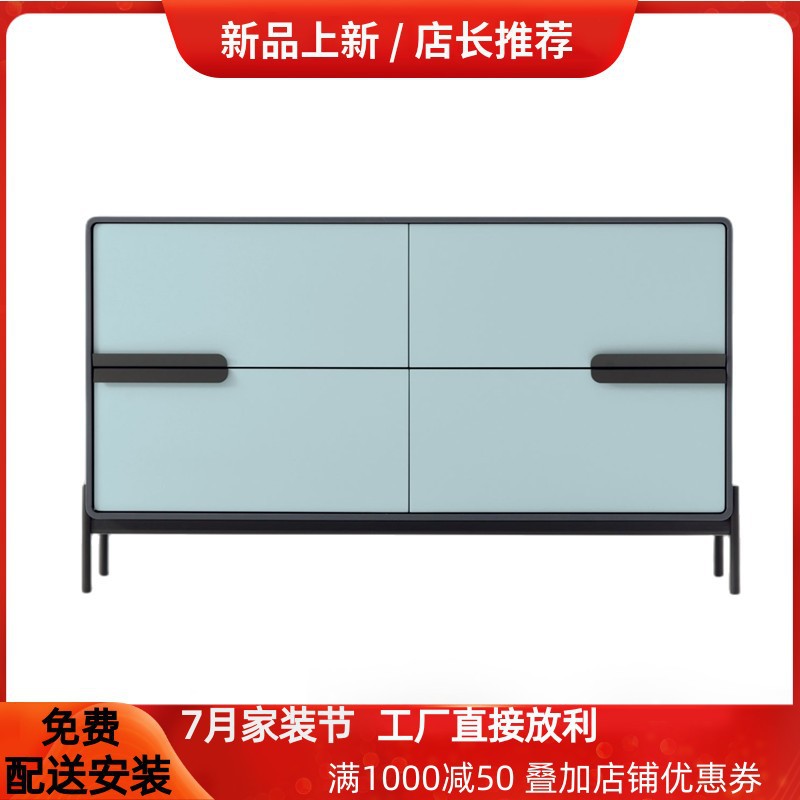 新品钢琴烤漆餐边柜网红艺术玄关柜现代简约多功能茶水储物柜整装