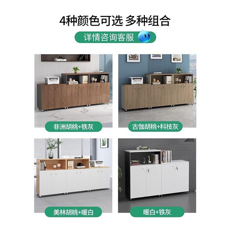 公司简约木质文件收纳矮柜