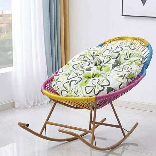 藤椅彩虹摇椅 阳台休闲摇摇椅躺椅 网红藤编摇篮椅 午睡彩虹摇椅