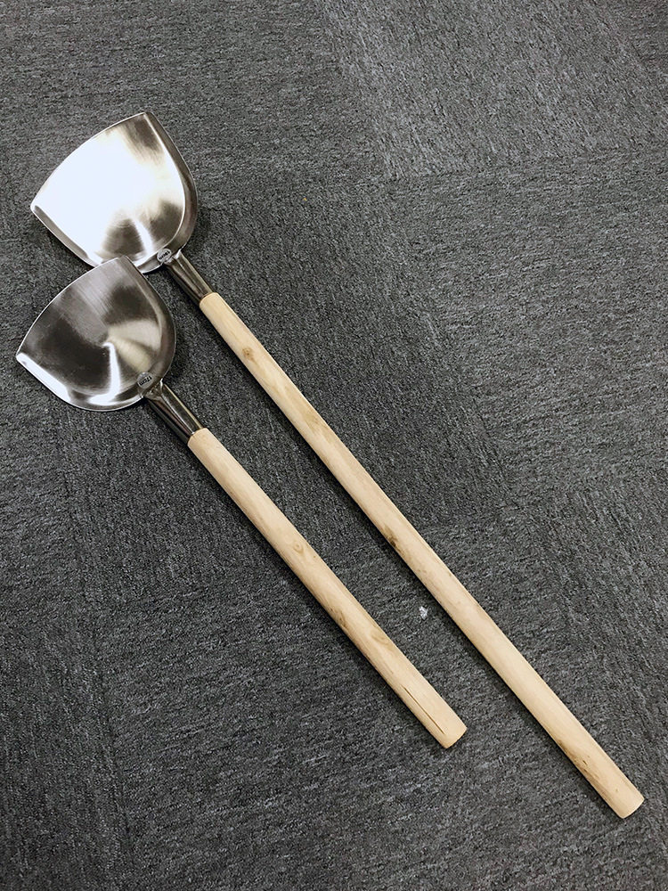 304加长加大号不锈钢木柄大锅铲厨房炒菜铲酒店食堂用木把大铲头