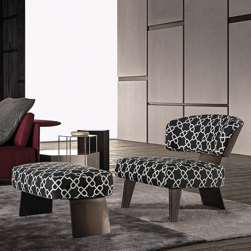 意式洽谈实木沙发椅简约现代售楼部样板房单人沙发椅酒店大堂椅子