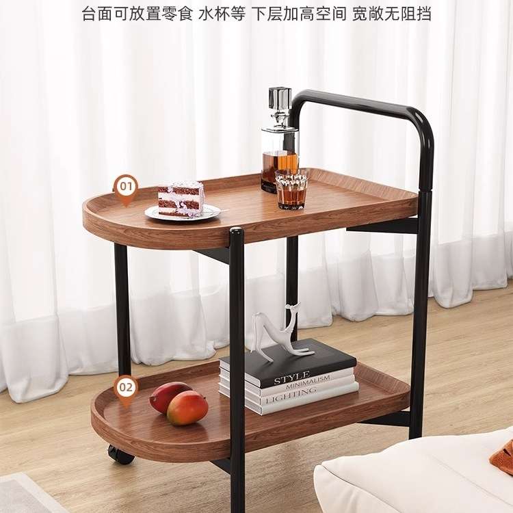 茶几可移动小推车客厅沙发边几小圆桌边几小桌子置物架北欧风餐车