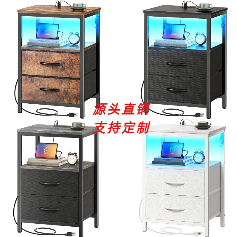 边几床头桌沙发桌带led灯批发定制卧室边几可移动小茶几