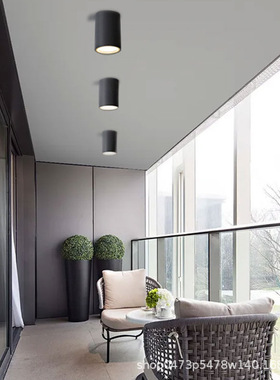 户外防水led筒灯家用外墙壁阳台屋檐筒灯别墅大门照明灯39072