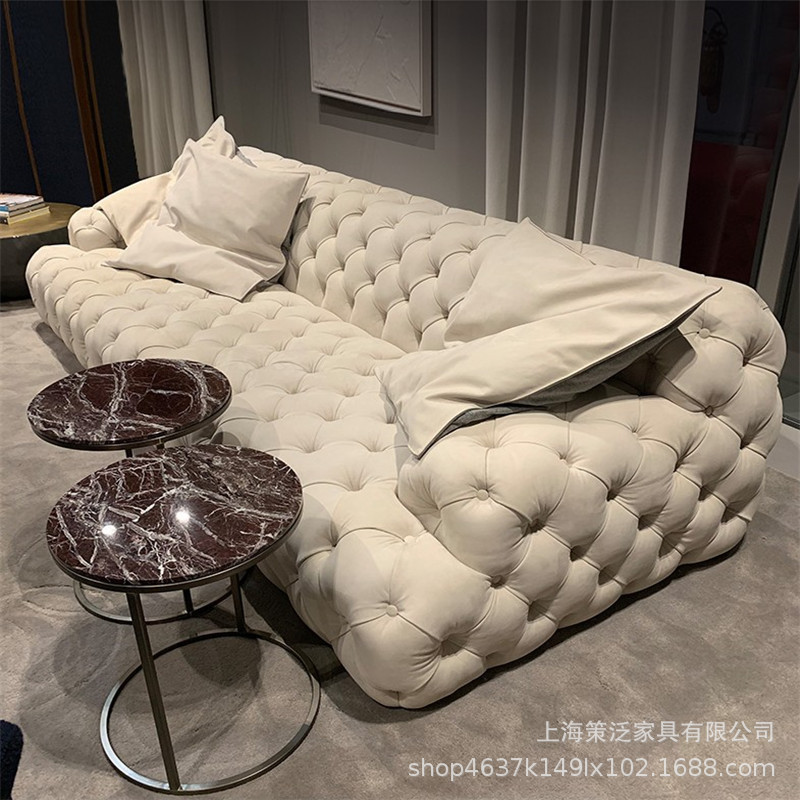 意大利轻奢科技布全拉扣沙发