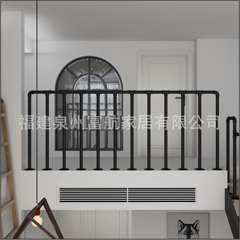 北欧简约铁艺楼梯扶手防护栏杆