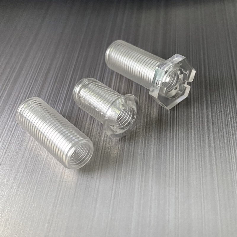 灯具配件外六角塑料圆头空心全牙牙管螺丝 10*1牙透明亚克力