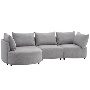 意式 简约布艺客厅转角沙发北欧现代样板间展厅酒店休息区组合沙发