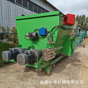 养牛场饲草搅草机 青储草料用秸秆粉碎混料机 干湿两用卧式搅拌机
