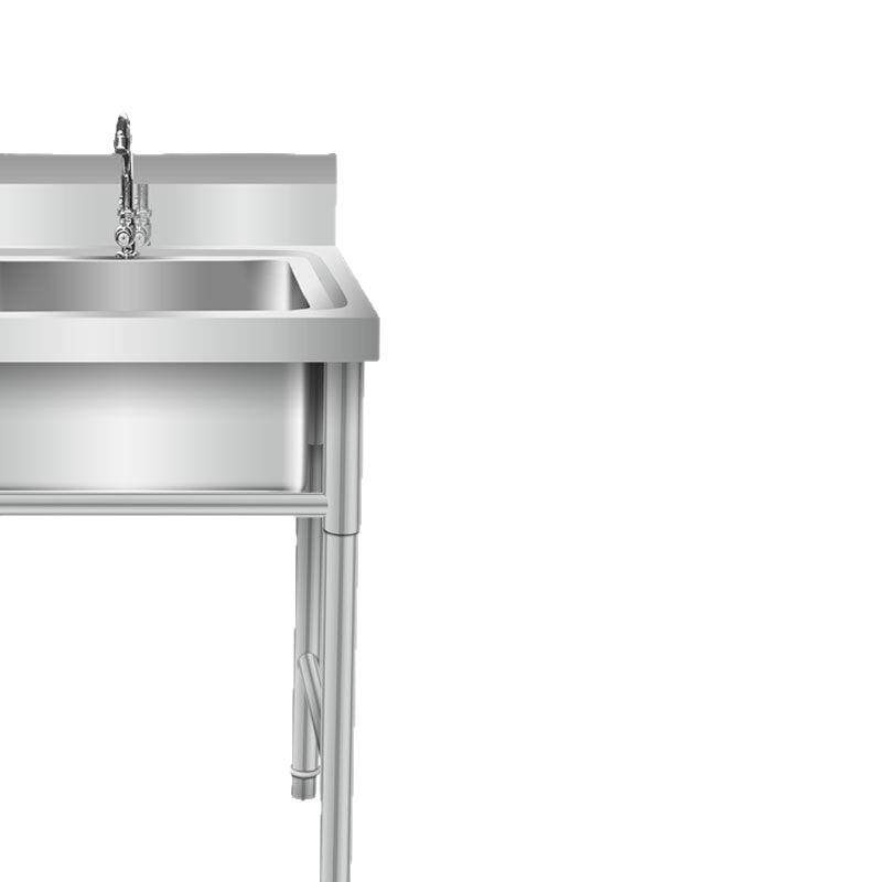 商用不锈钢水槽带支架厨房单双池水池带平台洗碗洗菜手盆食堂家用