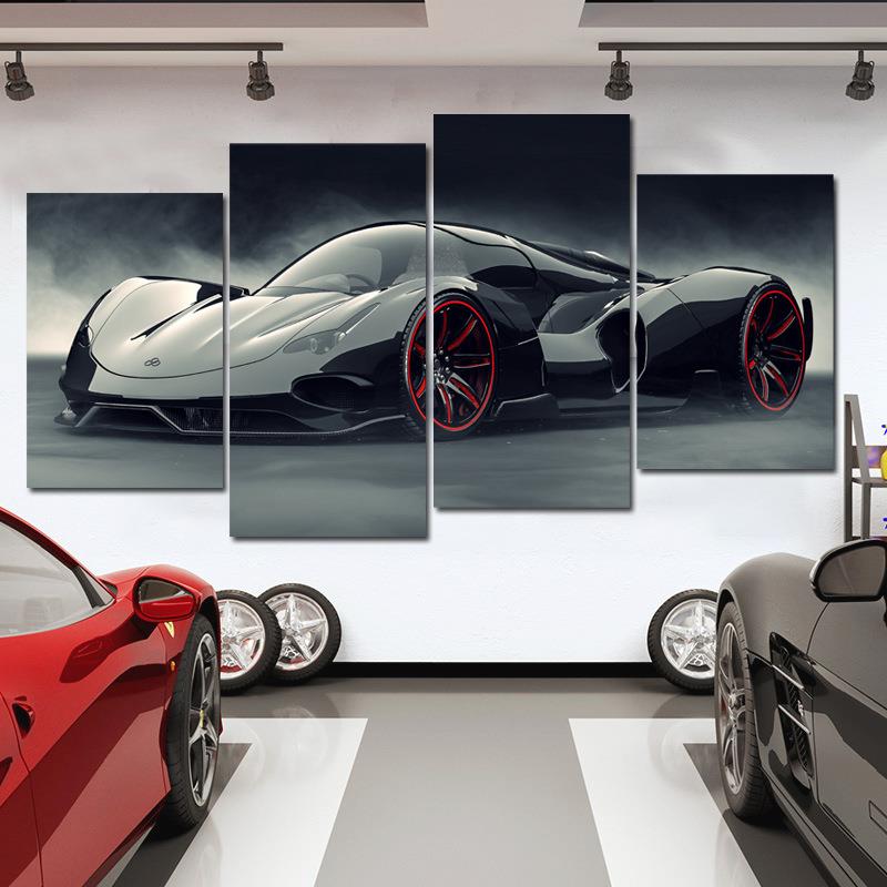 商用主题卧室挂画工业酒吧风汽车赛车客厅壁画跑车行装饰画背墙超