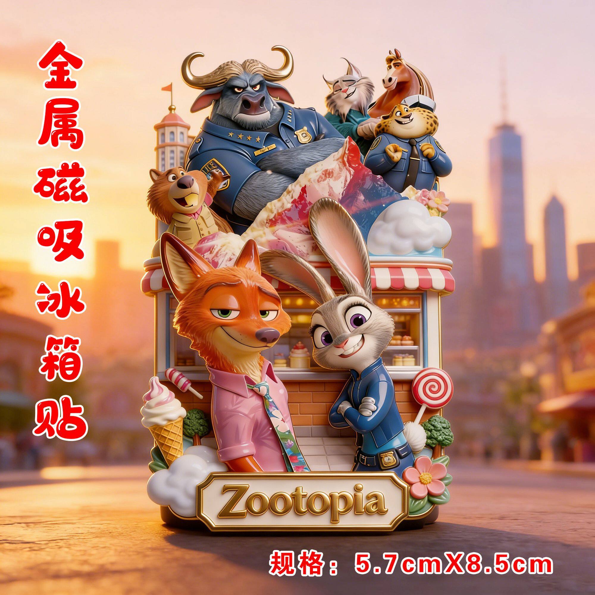 朱迪尼克盖瑞疯狂动物城2创意金属磁吸正品冰箱贴文创礼物送孩子