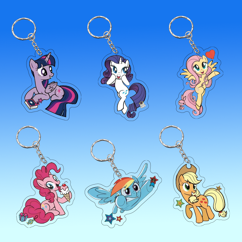 新款小马宝莉周边亚克力卡通可爱动漫学生钥匙扣包包挂件装饰