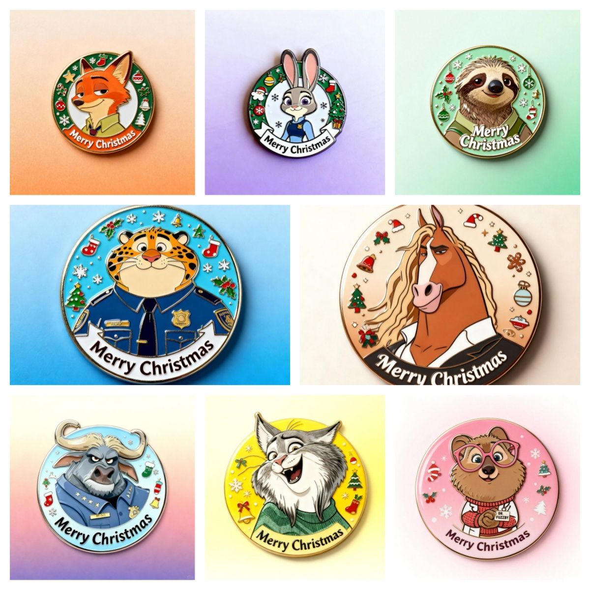 疯狂动物城2金属冰箱贴尼克朱迪高颜值设计合金装饰品收藏周边