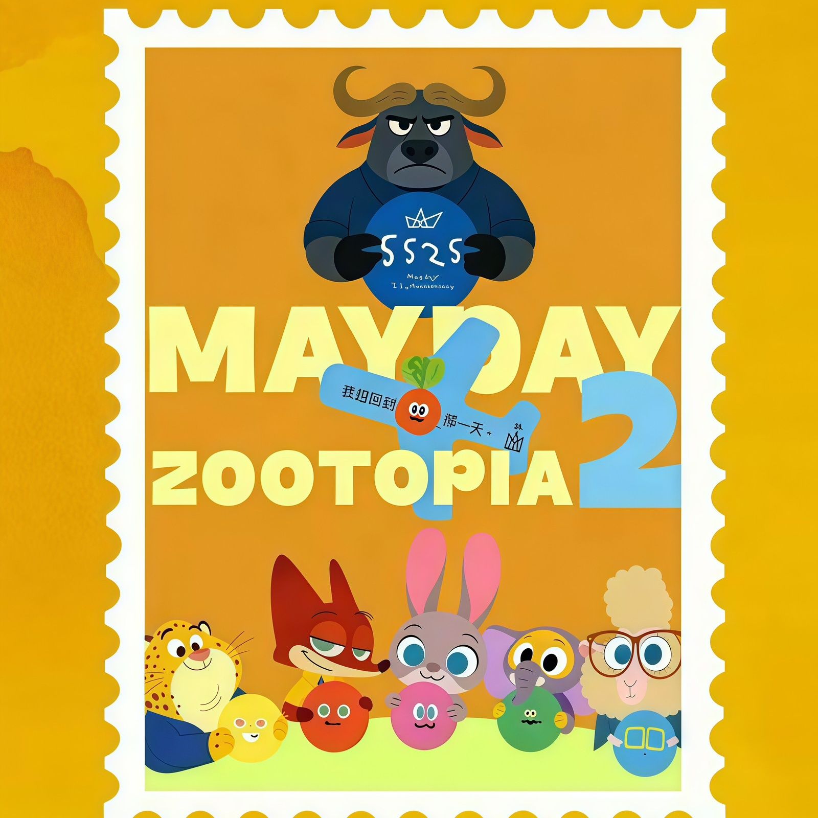 五月天周边邮票疯狂动物城联动冰箱贴自制亚克力磁吸冰箱贴送朋友
