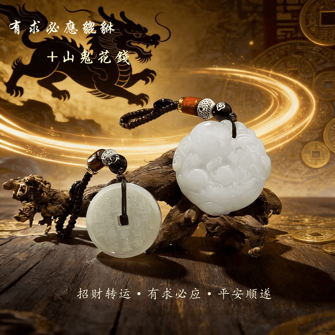 【先生推荐】五台山手作.有求必应貔貅守护山花钱护佑平安钥匙扣