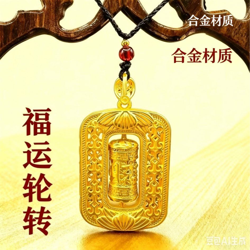 普通金属项坠/吊坠【师傅推荐】丙午马年可调节转六字真言