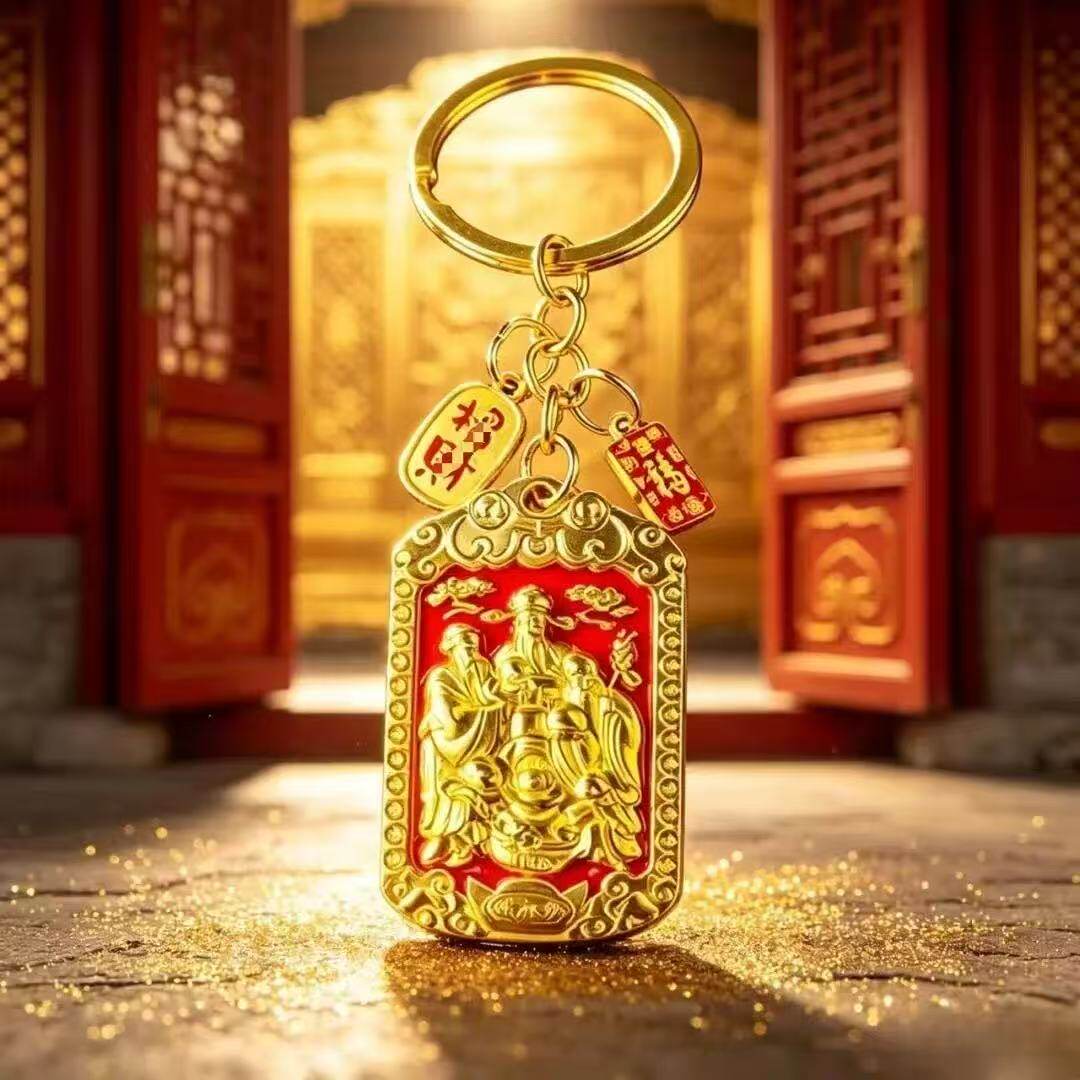 臻品手作.福禄寿喜贝才转韵伶牌随身汽车挂件