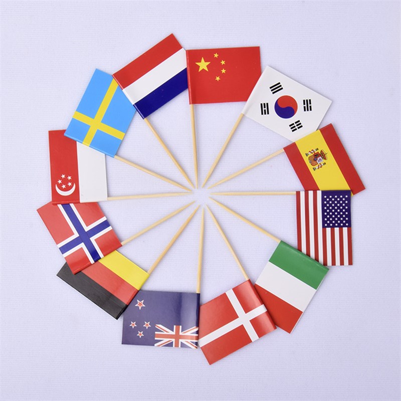 牙签旗定制蛋糕食品牛排杯插牌LOGO小旗子做装饰汉堡甜品水果签