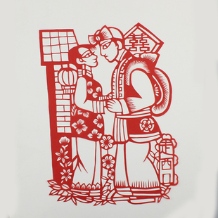 手工剪纸画窗花工艺品民俗风情陕北民歌剪纸旅游纪念品家居装饰