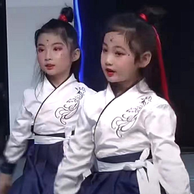 小酒馆舞蹈服儿童汉服爱国诗朗诵演出服装男女少年中国说衣服国学