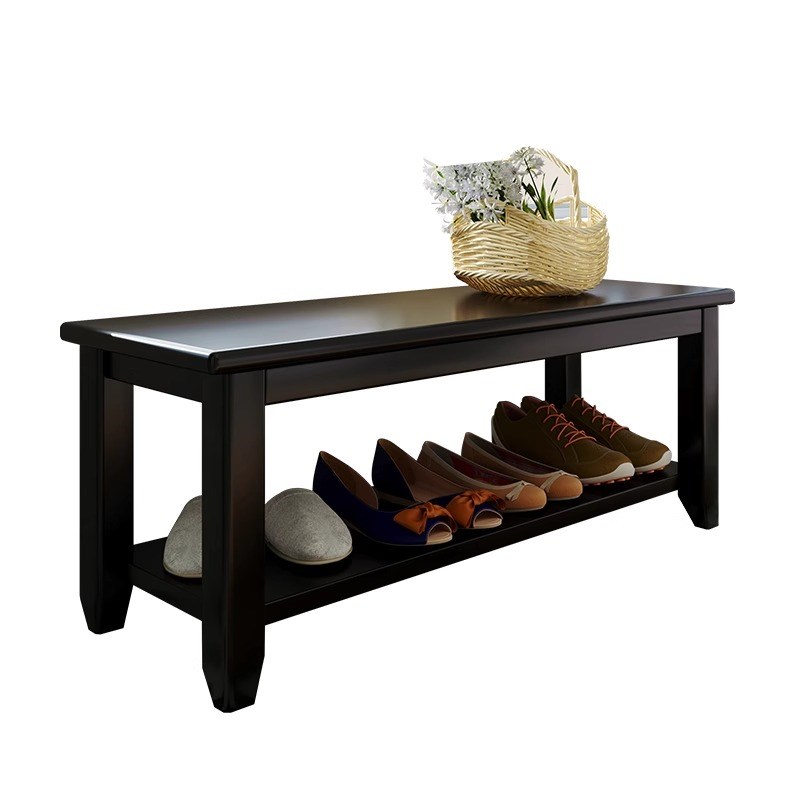 门口换鞋凳鞋柜可坐式家用进门入户门全实木穿鞋凳鞋架子门外凳子