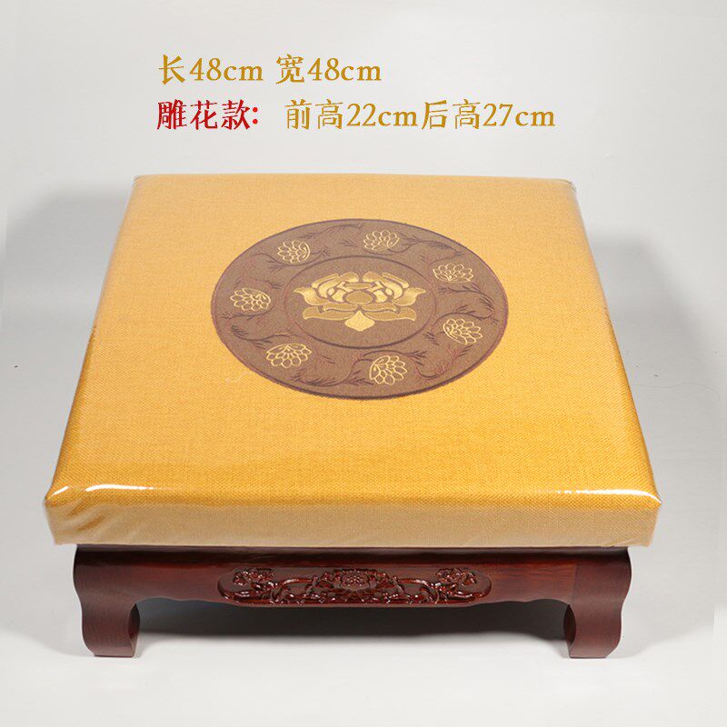 雕花拜凳拜垫跪垫寺庙家用实木跪拜磕头凳垫椅子打坐禅修瑜伽蒲团