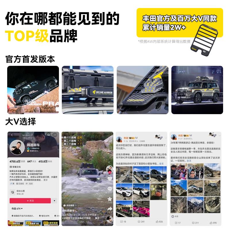 aw车顶行李架适用24/25普拉多改装新霸道lc250雷克萨斯gx550h平台