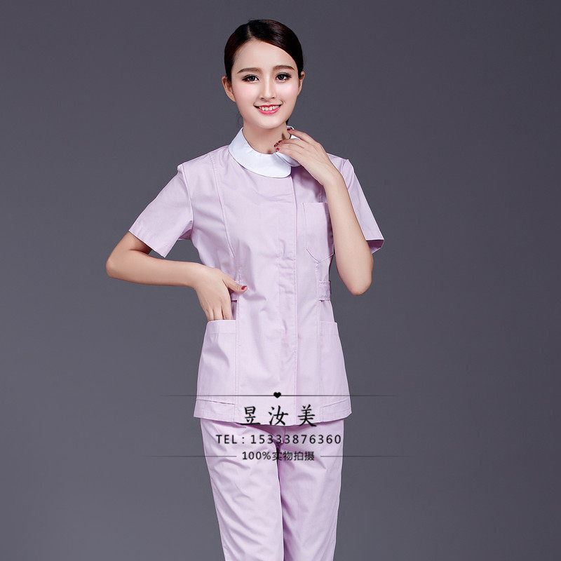护士服分体套装短袖夏装紫色圆领纹绣师美容服月嫂母婴护理工作服,女装/女士精品,医护制服,淘宝优惠券,粉丝福利购,淘宝优惠卷