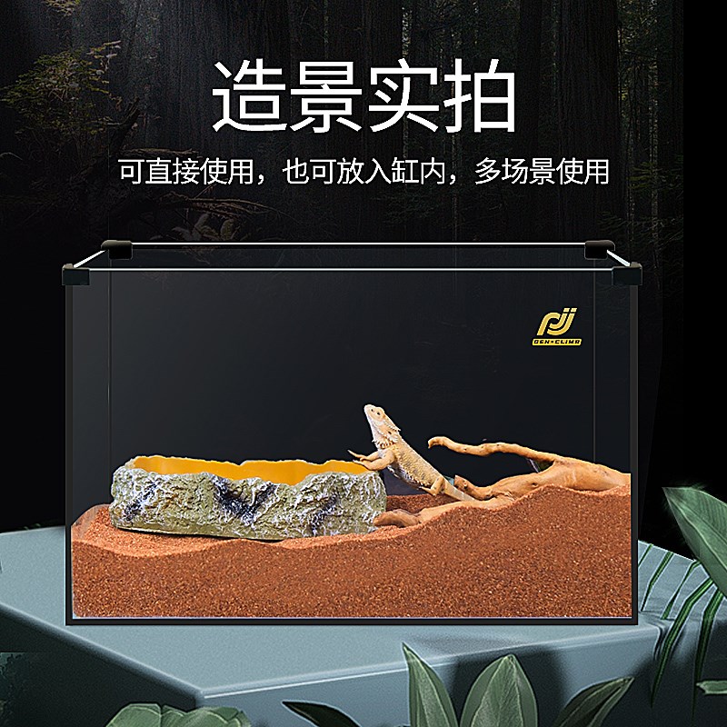 爬宠食盆蜥蜴陆龟角蛙专用泡澡盆饲养箱造景装饰守宫宠物蛇饮水盆