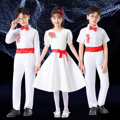 儿童合唱演出服中小学生比赛男女童礼服诗歌朗诵歌唱祖国大合唱团