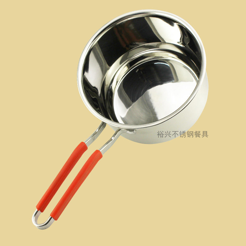 304不锈钢复底奶锅宝宝小奶锅不粘锅单手柄汤锅电磁炉通用小锅具