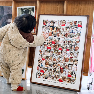 百睡图相框定制打印挂墙100宫格diy洗照片宝宝百日周岁纪念日礼物