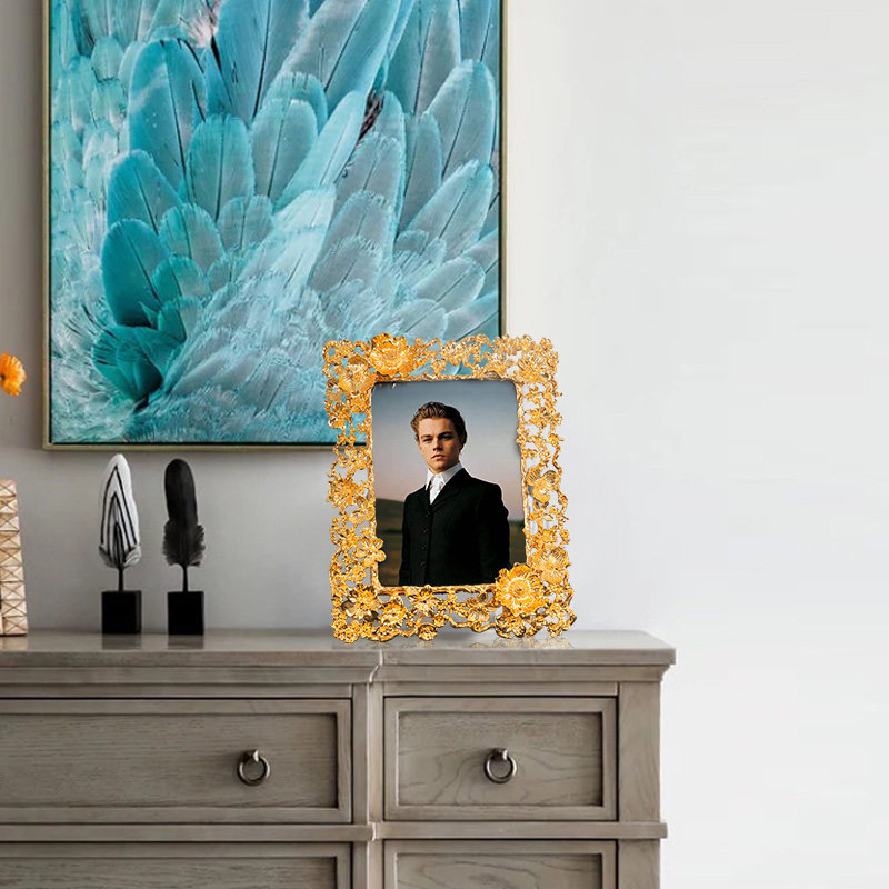 欧式相框金属结婚送礼高档节日礼物送古典7寸轻奢家居装饰摆设