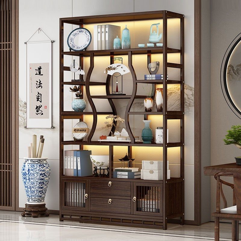 博古架实木中式茶柜茶具置物架茶桌边茶叶柜收纳柜茶壶摆件展示柜,住宅家具,多宝格/博古架,淘宝优惠券,粉丝福利购,淘宝优惠卷