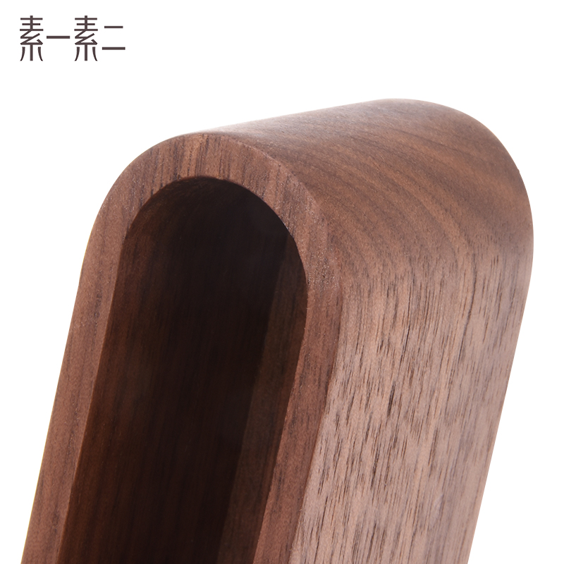 素一素二实木名片盒个性创意商务高档大容量展会台式木质名片夹男