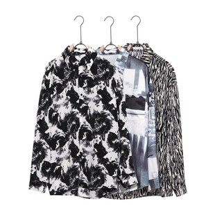 vintage宽松长袖 港风复古花衬衫 骚气衬衣男 3色 何记港风