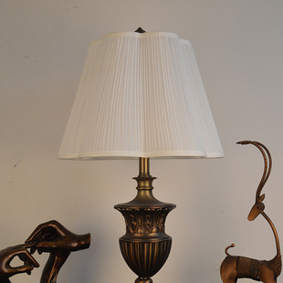 欧式布艺灯罩外壳罩台灯小罩落地大罩梅花型白色个性创意简约卧室