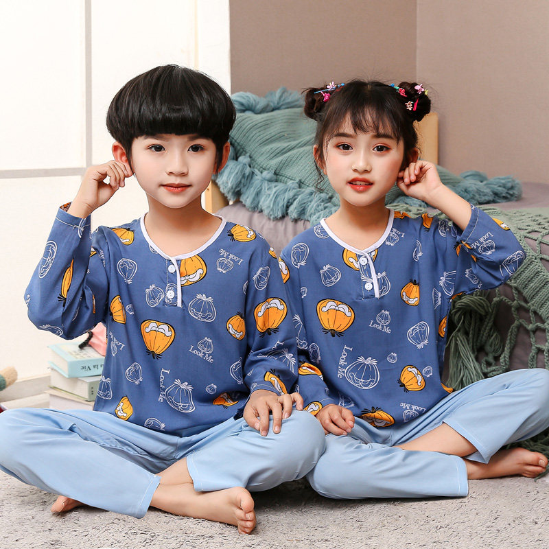 儿童睡衣 夏季绵绸长袖套装男童女童宝宝纯棉绸中大童家居空调服,童装/婴儿装/亲子装,家居服套装,淘宝优惠券,粉丝福利购,淘宝优惠卷