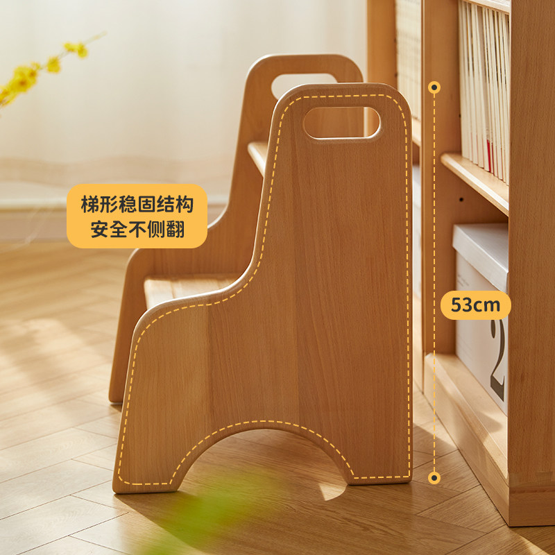 儿童凳实木踩脚凳洗手间防滑凳北欧榉木登高台阶楼梯凳步梯小板凳